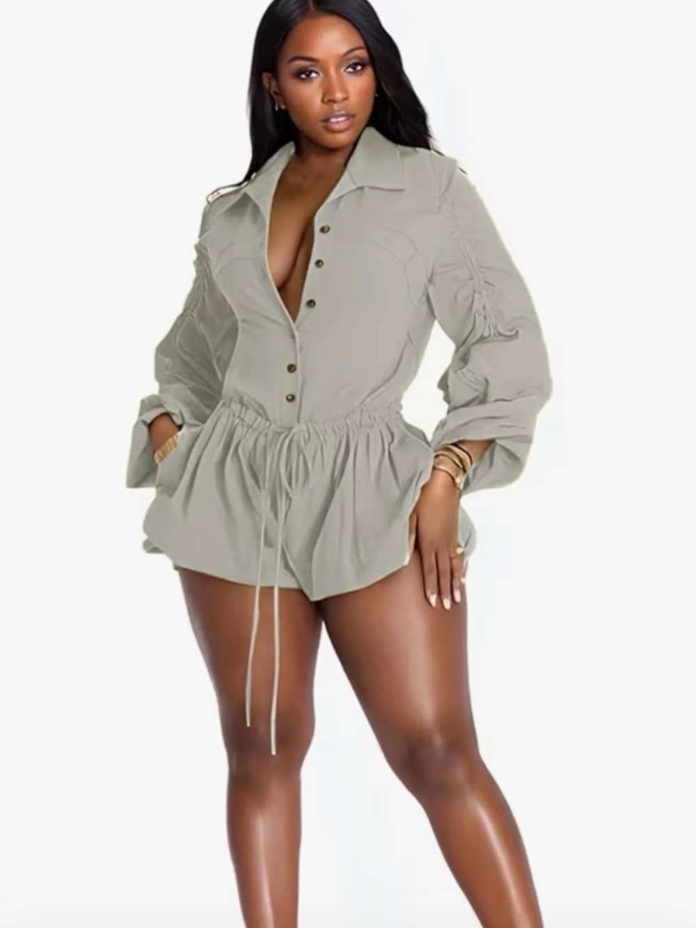Adorable bubble romper MAKE SURE YOU READ DESCRIPTION color is a light gray